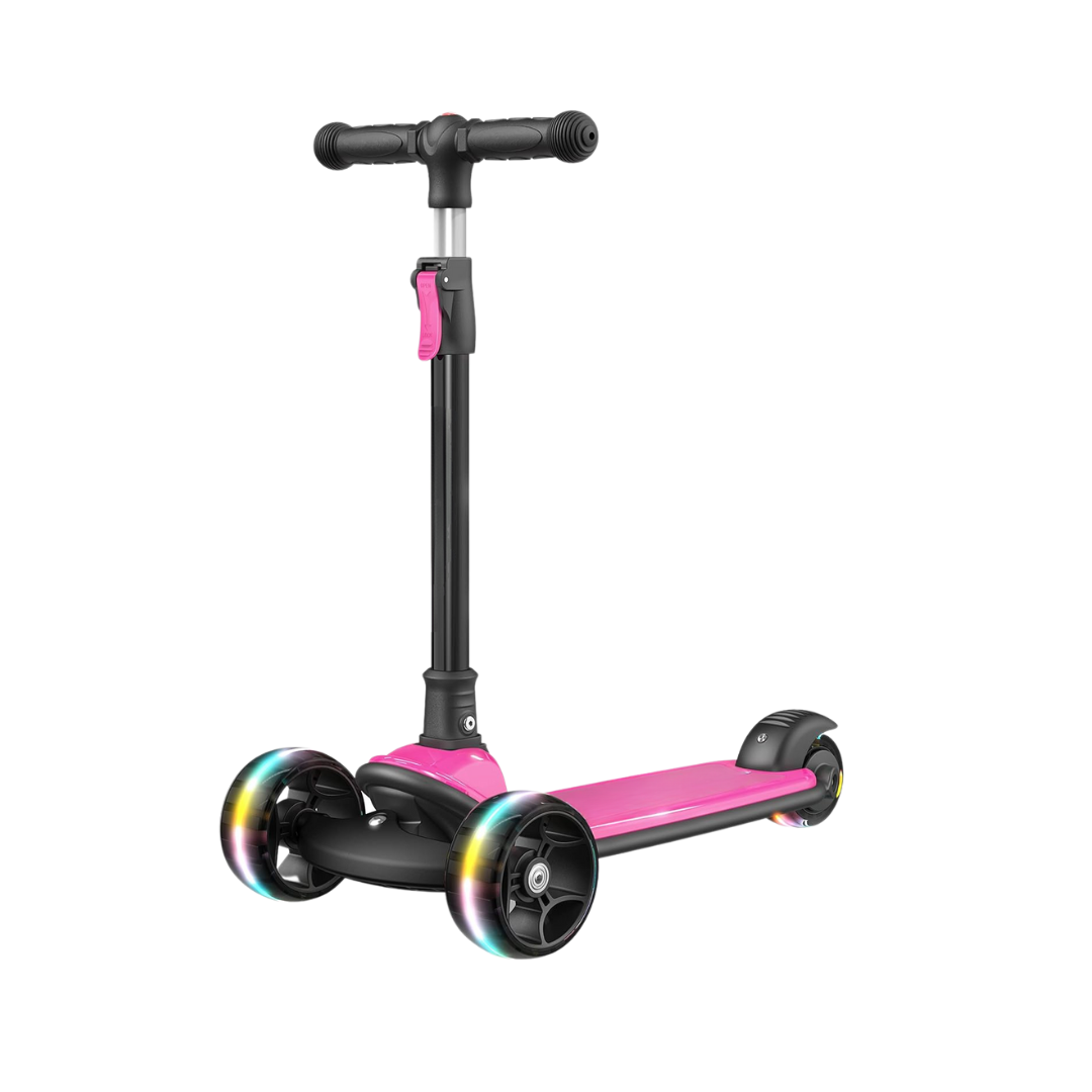 3-Wheel Kick Scooter for Kids with LED Wheels and Folding Handle