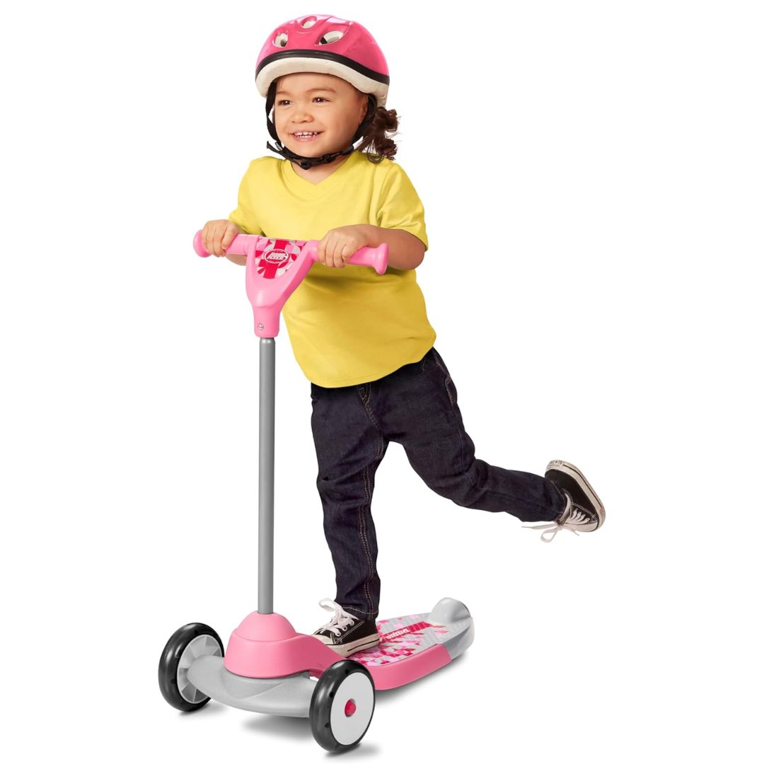 3-Wheel Toddler Scooter with Wide Deck and Rear Brake