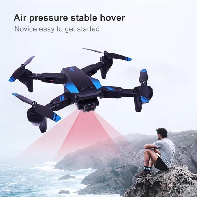 1080p Camera Drone, 2025 Advanced Gimbal Stabilization, Color black