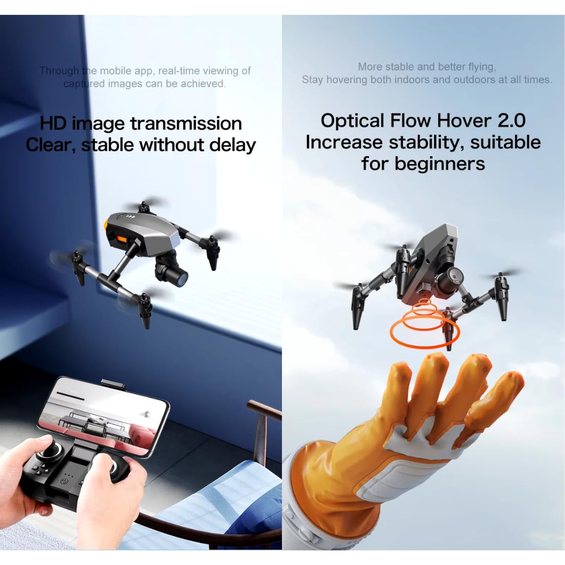 2025 Foldable Design Toy Drone, Color black