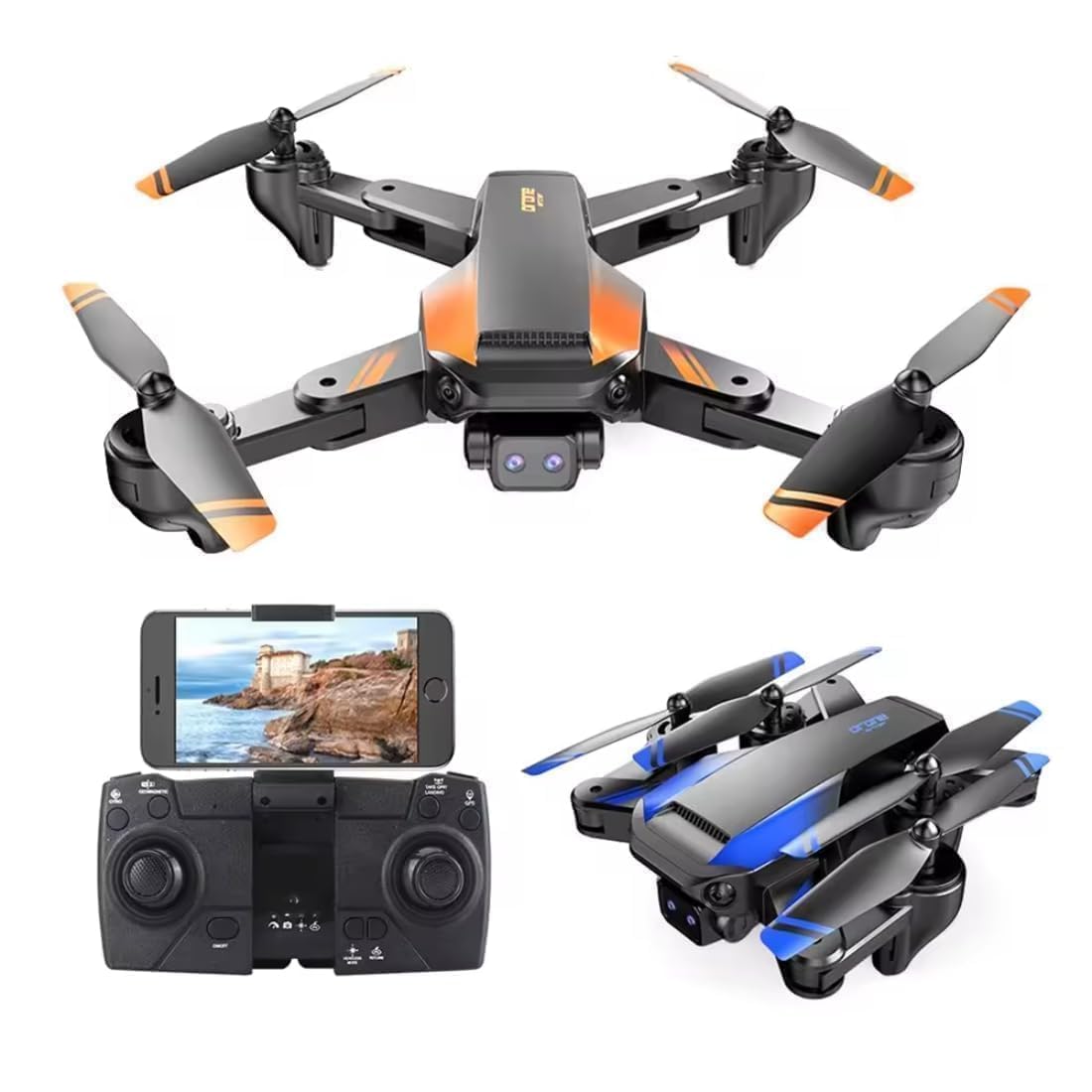 1080p Camera Drone, 2025 Advanced Gimbal Stabilization, Color black