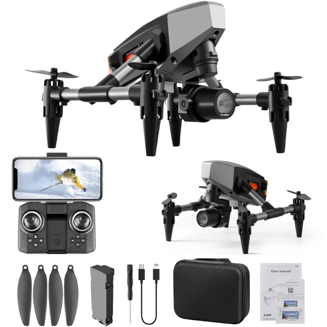 2025 Foldable Design Toy Drone, Color black