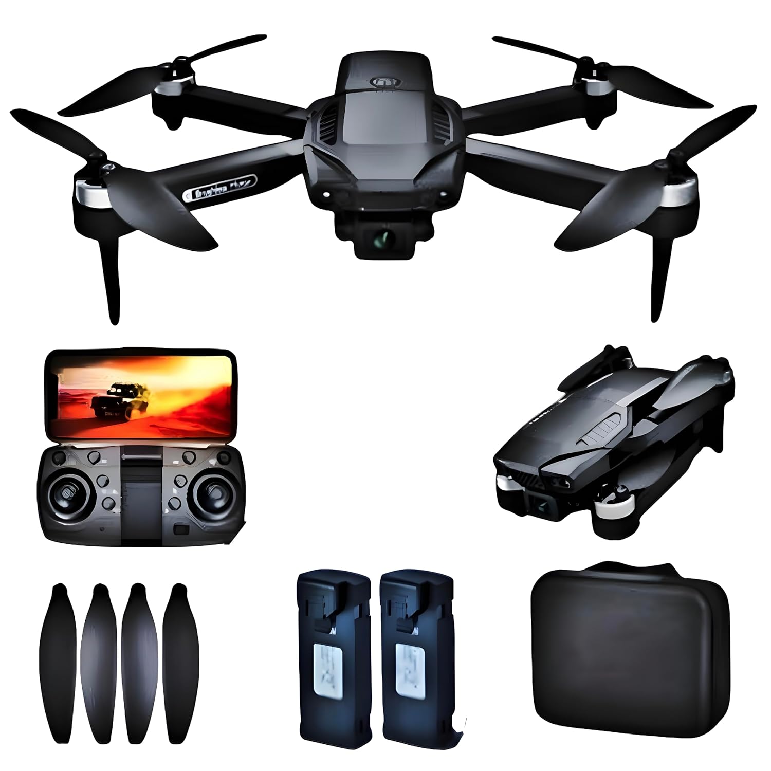 2025 Ultra HD Brushless Drone with Remote, Color black