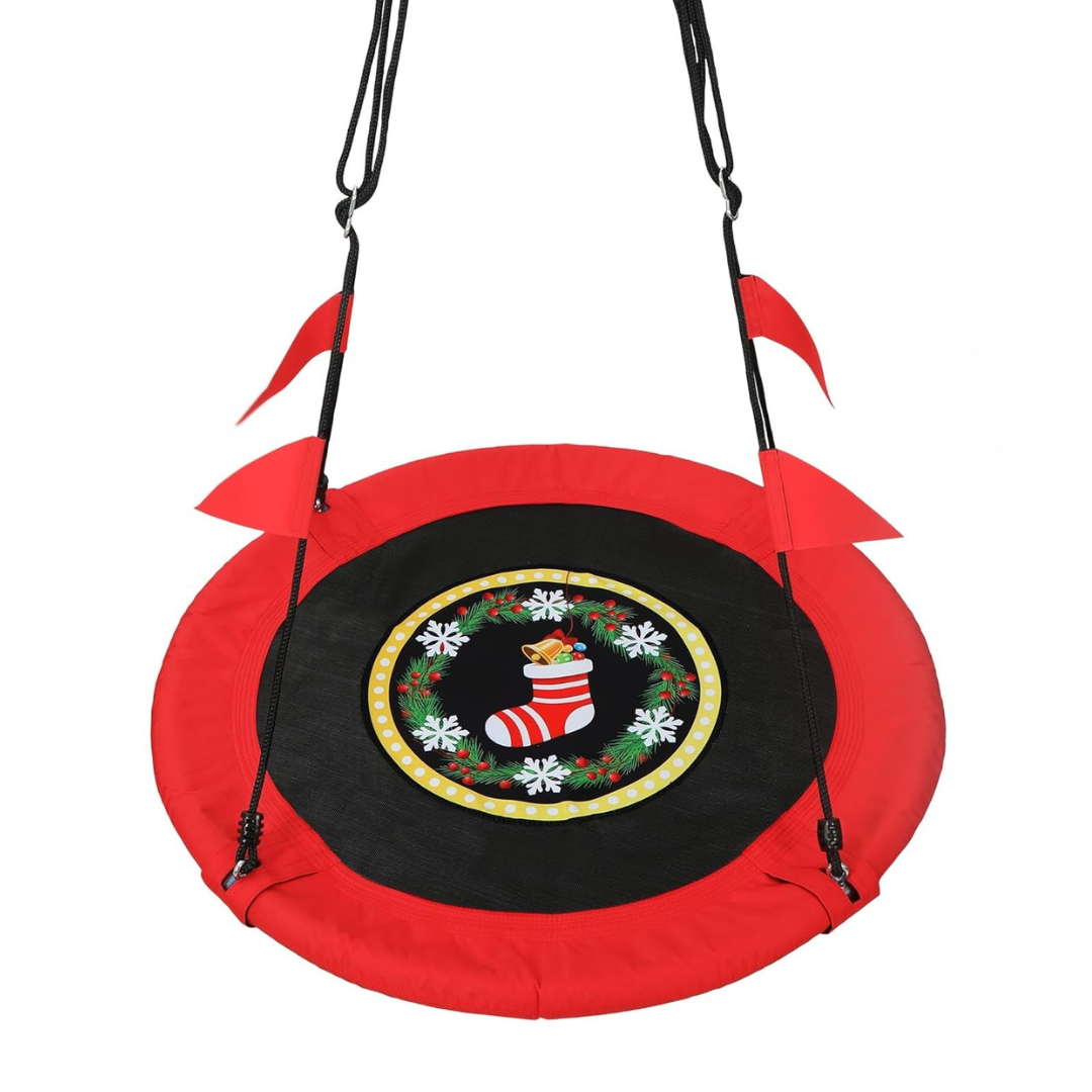 40 Inch Saucer Tree Swing with 900lb Capacity and Hanging Straps