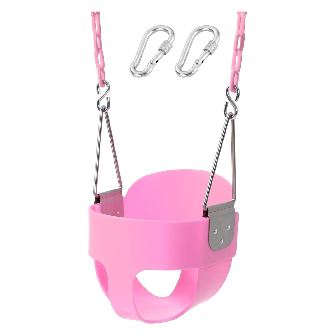 High Back Bucket Toddler Swing Seat with Coated Metal Chains