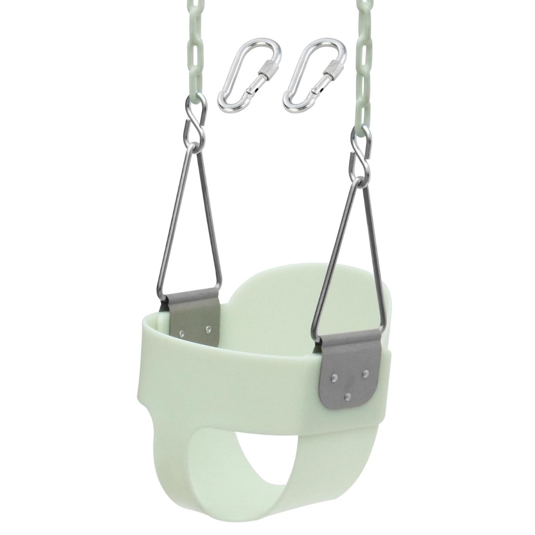 High Back Bucket Toddler Swing Seat with Coated Metal Chains