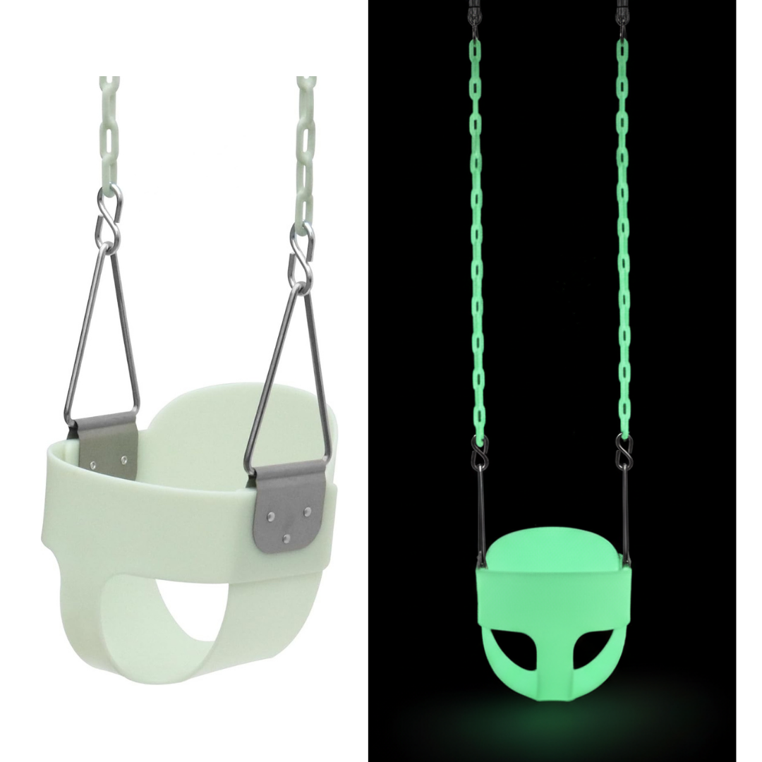 High Back Bucket Toddler Swing Seat with Coated Metal Chains