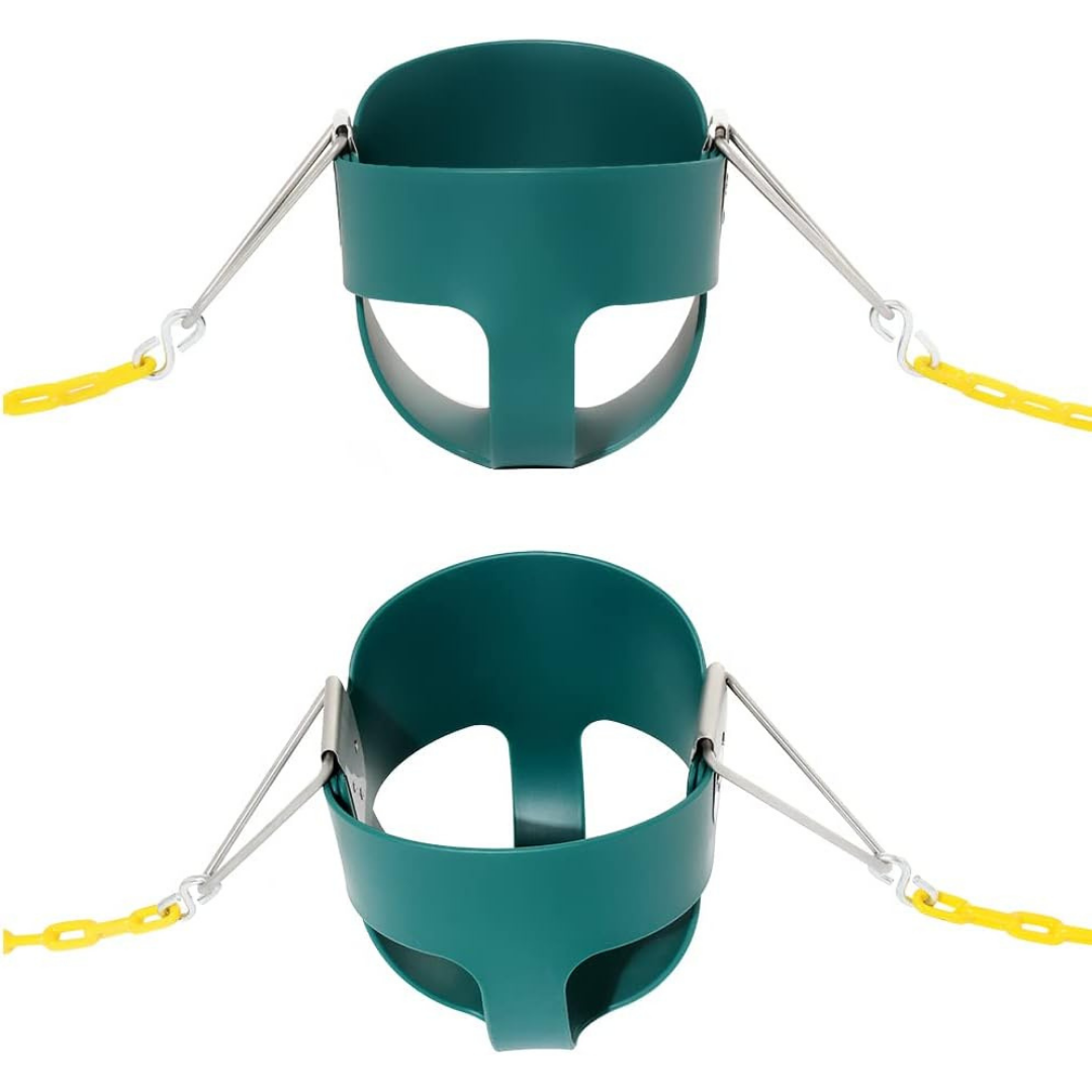 High Back Bucket Toddler Swing Seat with Coated Metal Chains