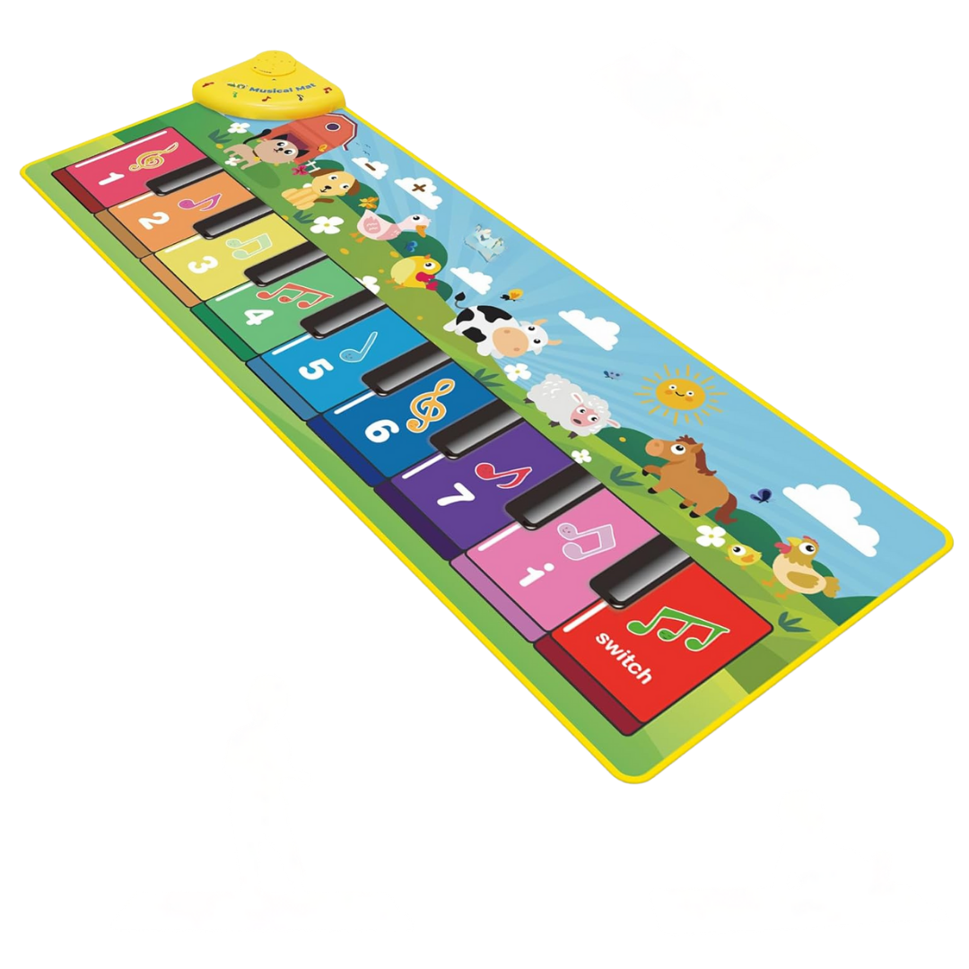 Floor Piano Play Mat with Animal Sounds and Music Keys for Toddlers