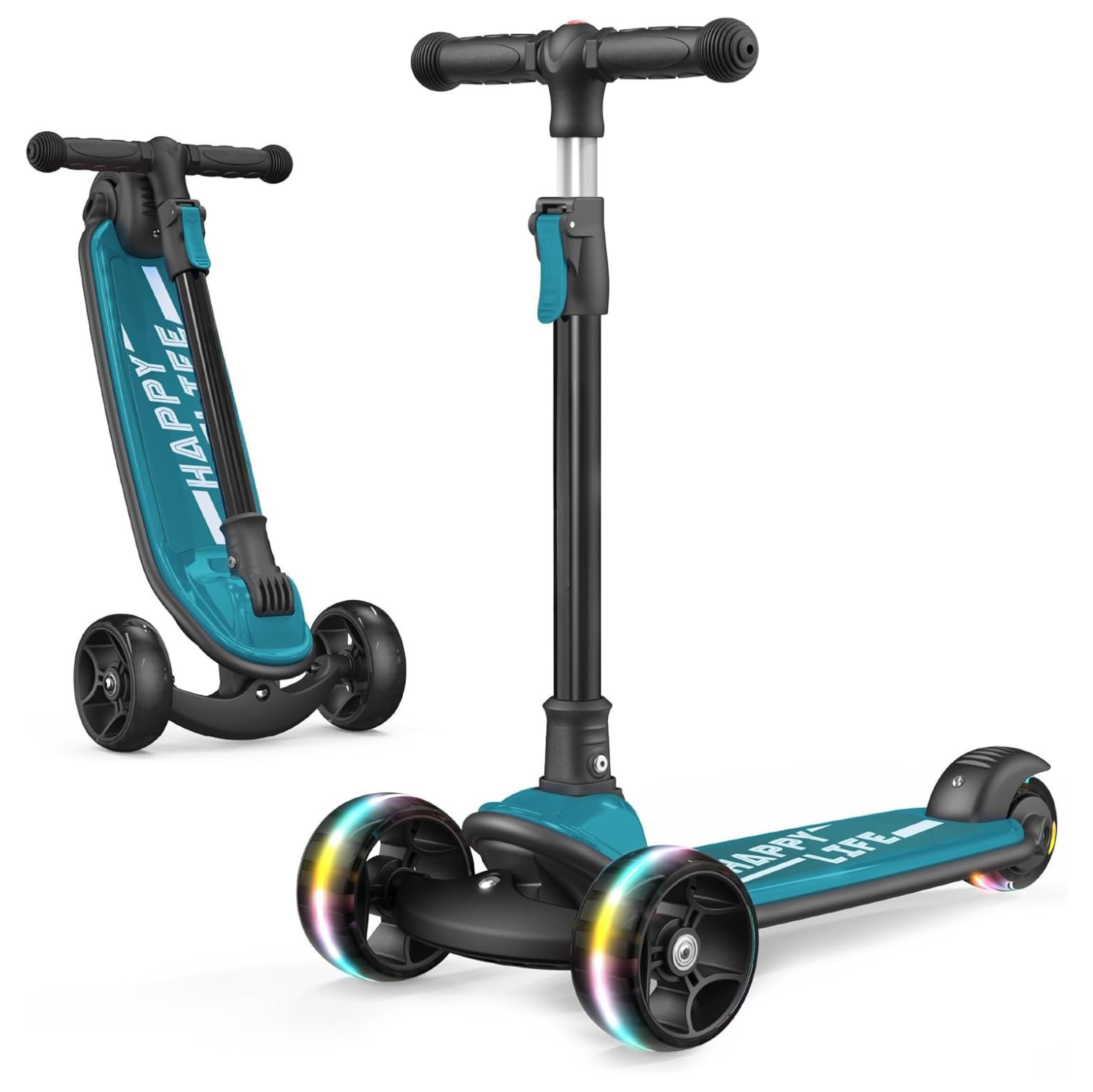 3 Wheel Kick Scooter for Kids with LED Wheels and Adjustable Height