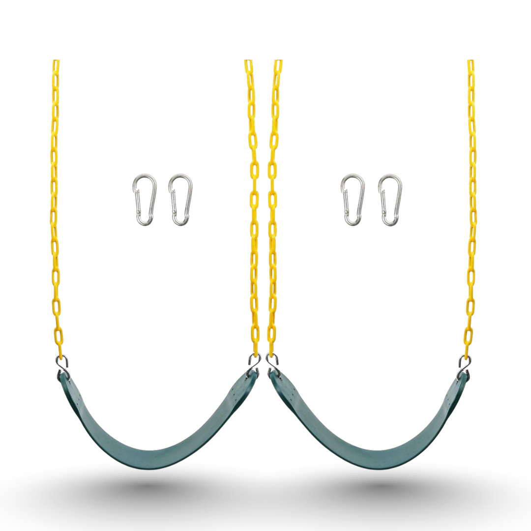 Heavy Duty Swing Seat Set with 66 Inch Chains and Metal Snap Hooks