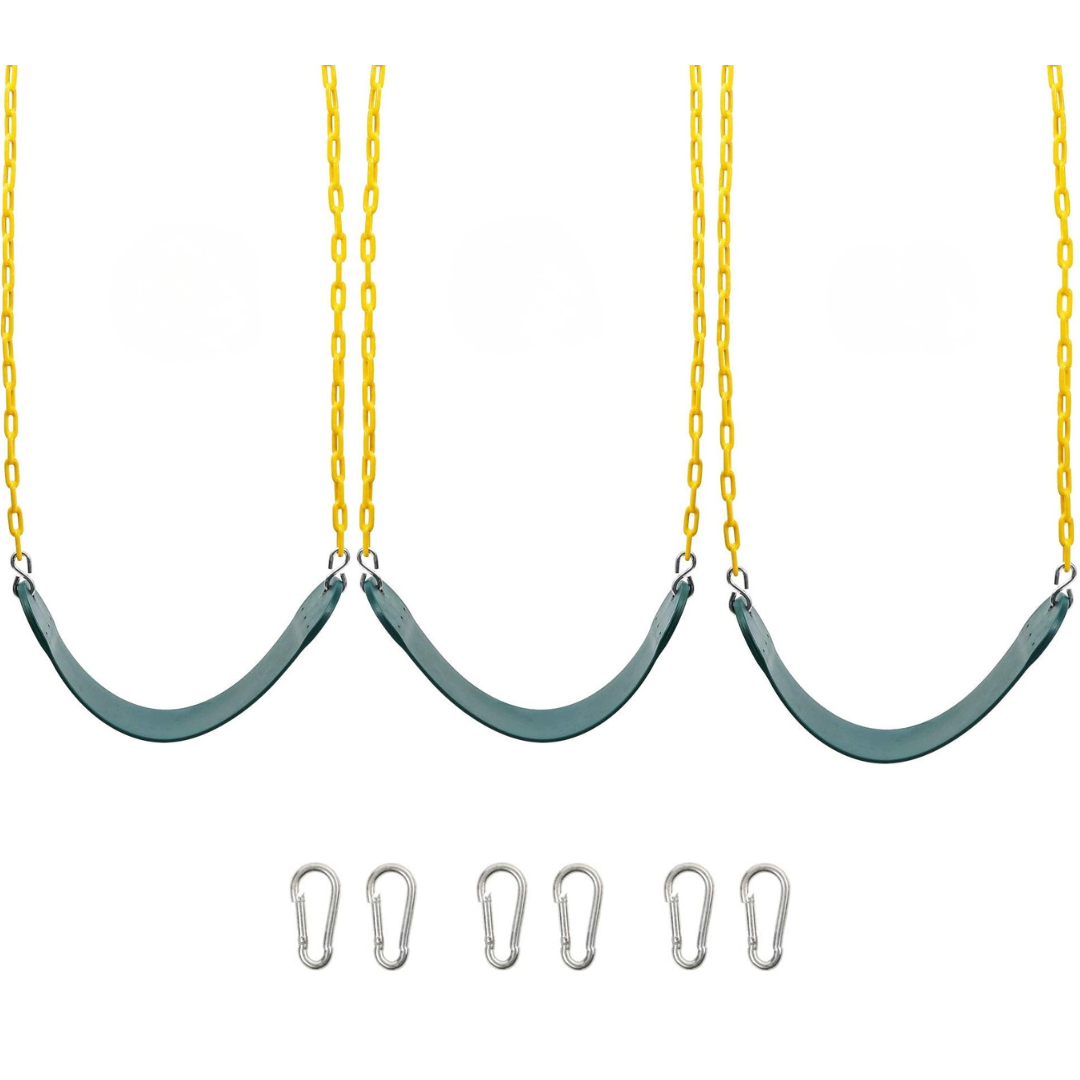 Heavy Duty Swing Seat Set with 66 Inch Chains and Metal Snap Hooks