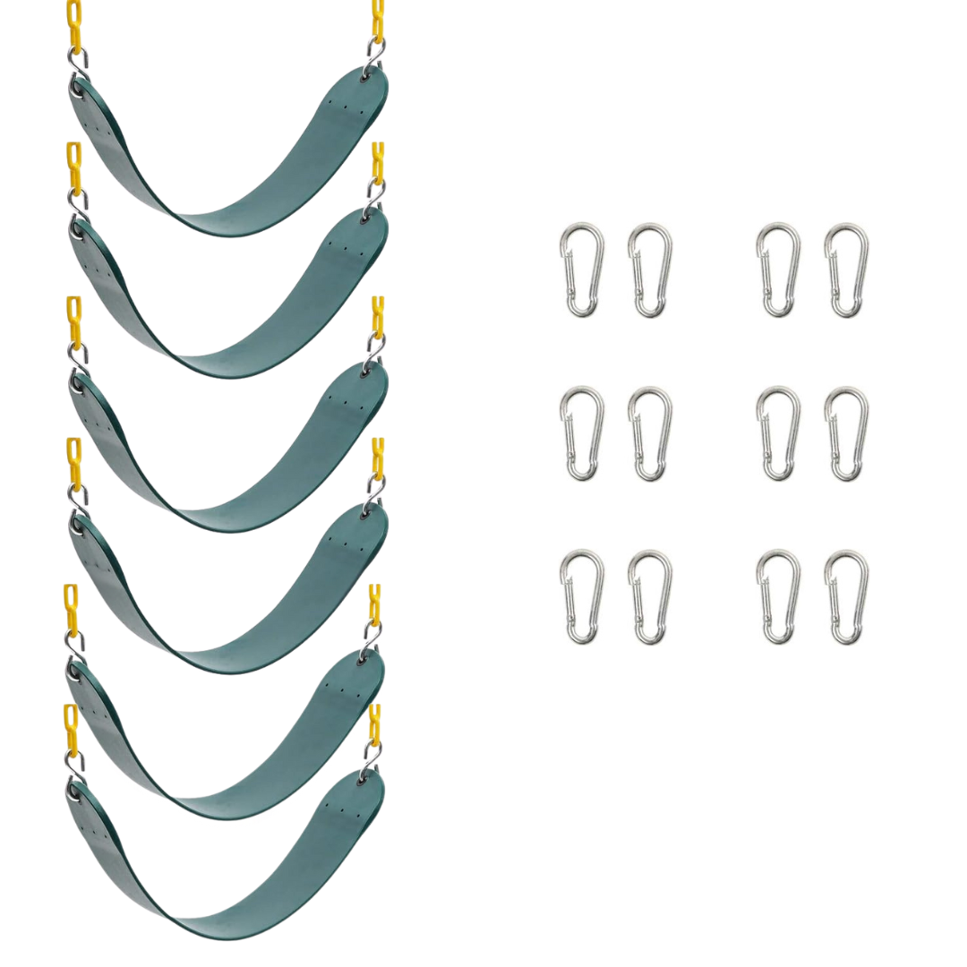 Heavy Duty Swing Seat Set with 66 Inch Chains and Metal Snap Hooks