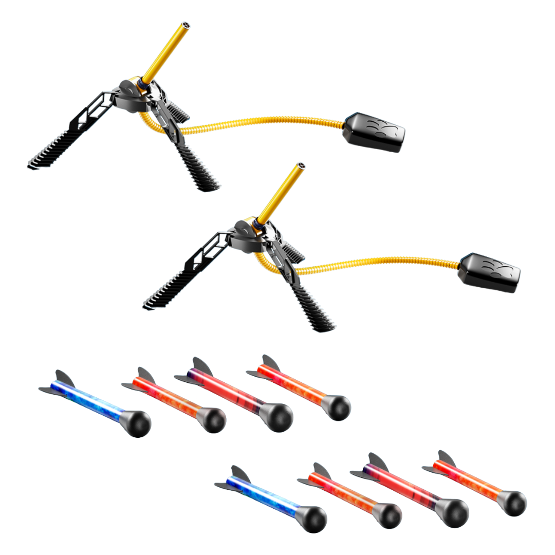 LED Rocket Launcher for Kids with Foam Rockets and Launch Pad