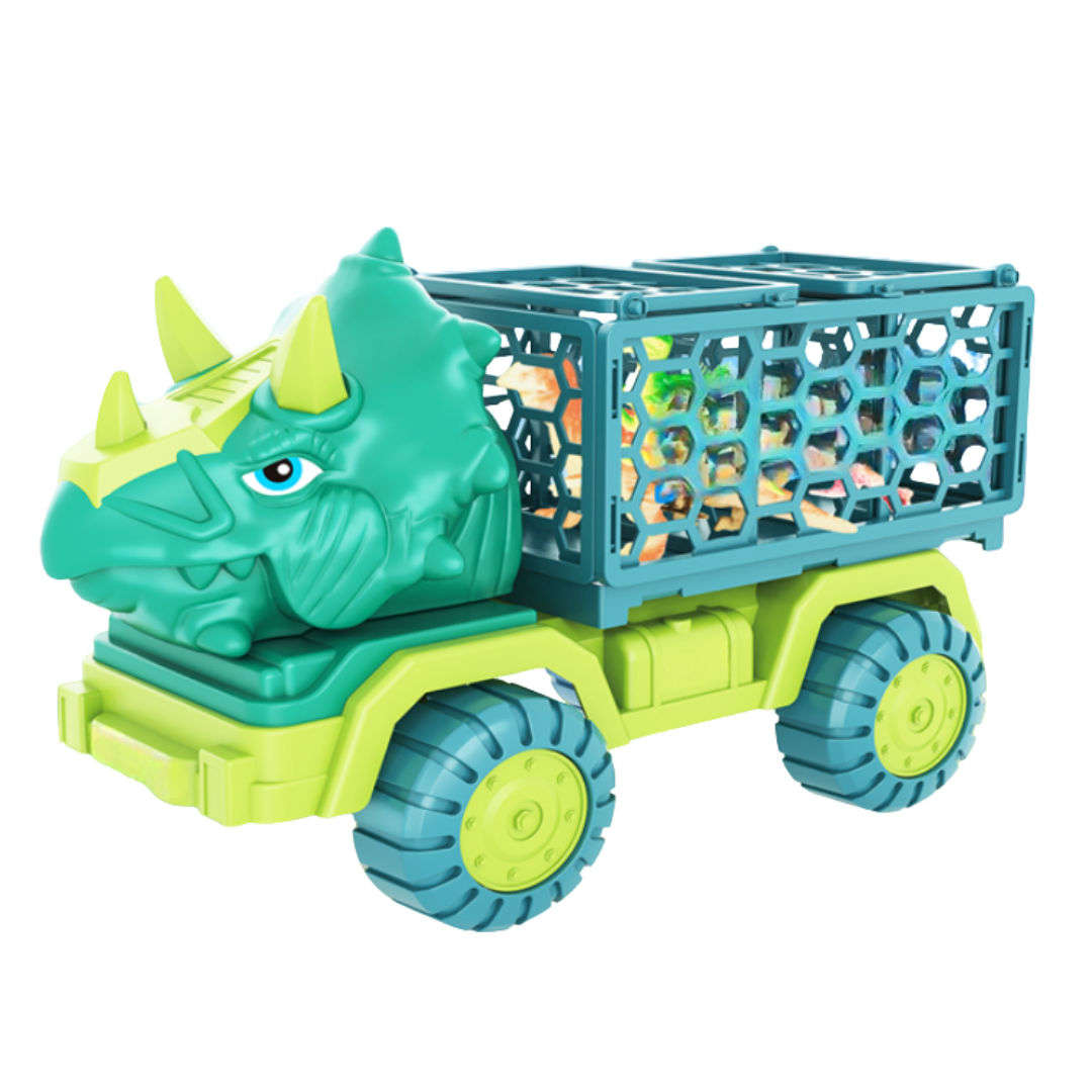 Dinosaur Truck Toy Set with 15 Figures and Activity Play Mat