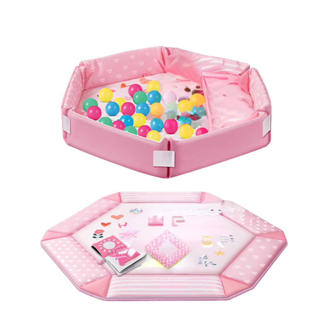 Baby Activity Play Mat with Ball Pit and Detachable Hanging Toys