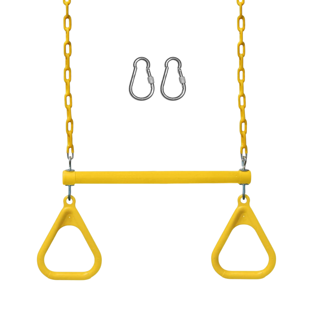 Trapeze Swing Bar with 48 Inch Chains and Locking Carabiners