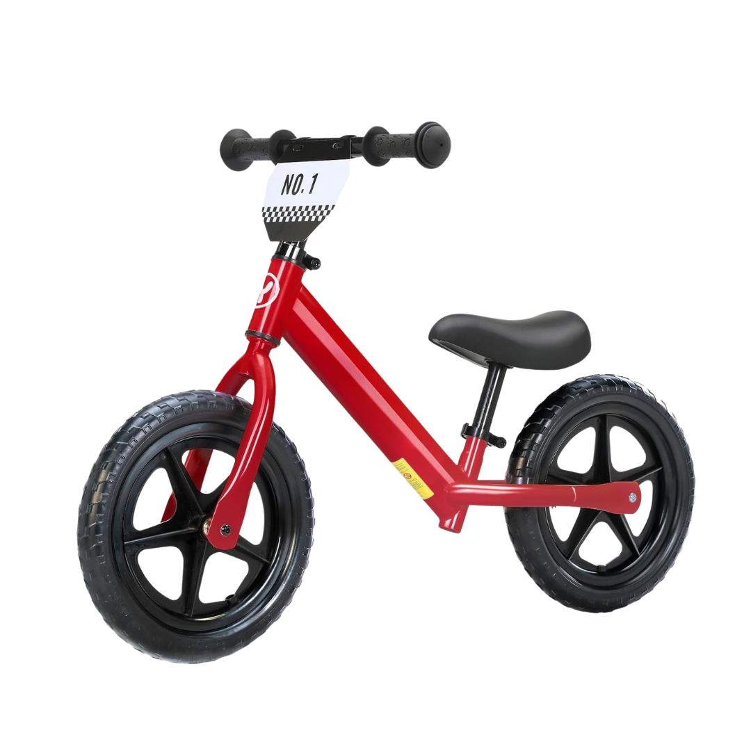 12 Inch Toddler Balance Bike with Adjustable Seat and Dual Suspension