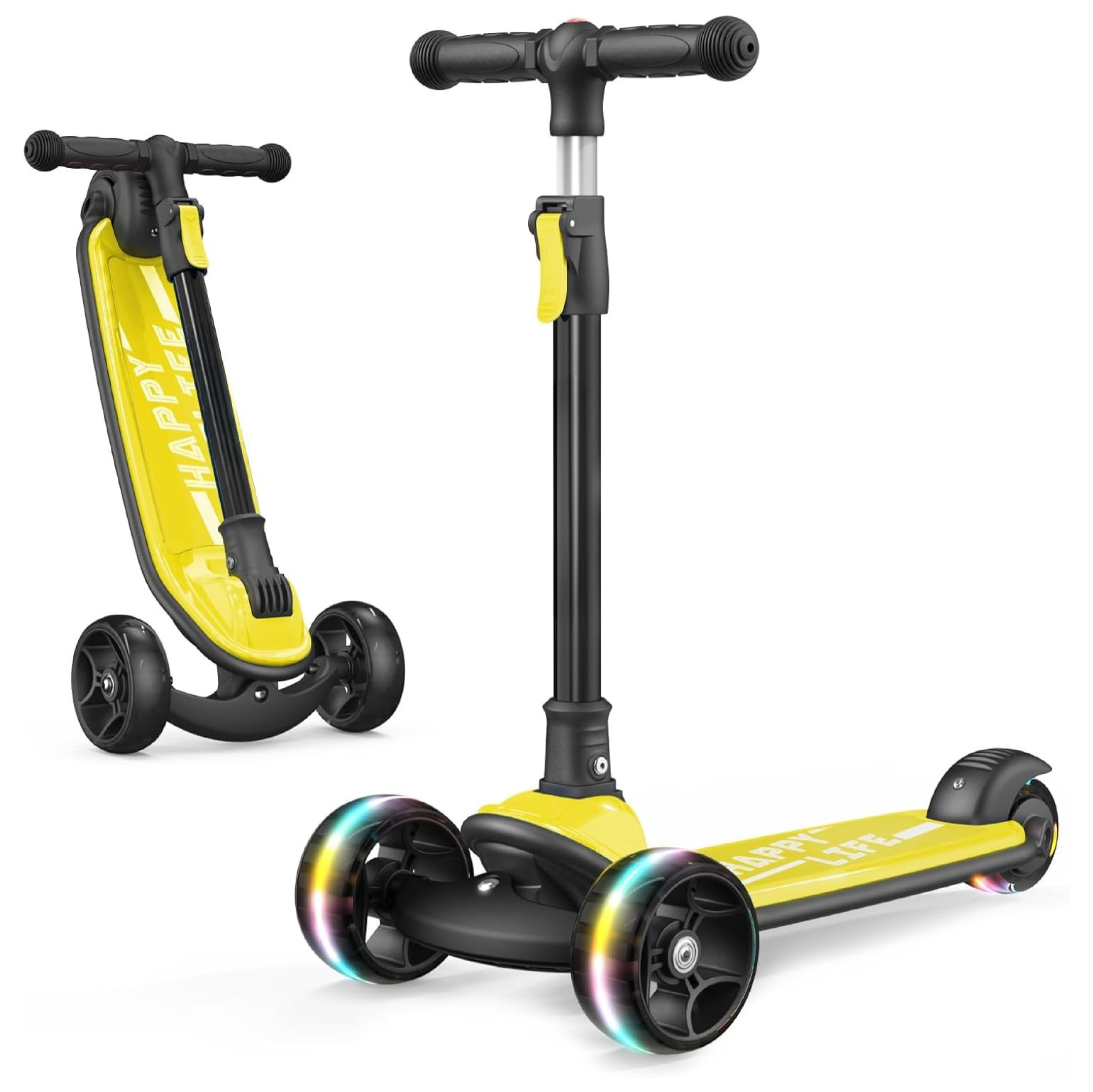 3 Wheel Kick Scooter for Kids with LED Wheels and Adjustable Height