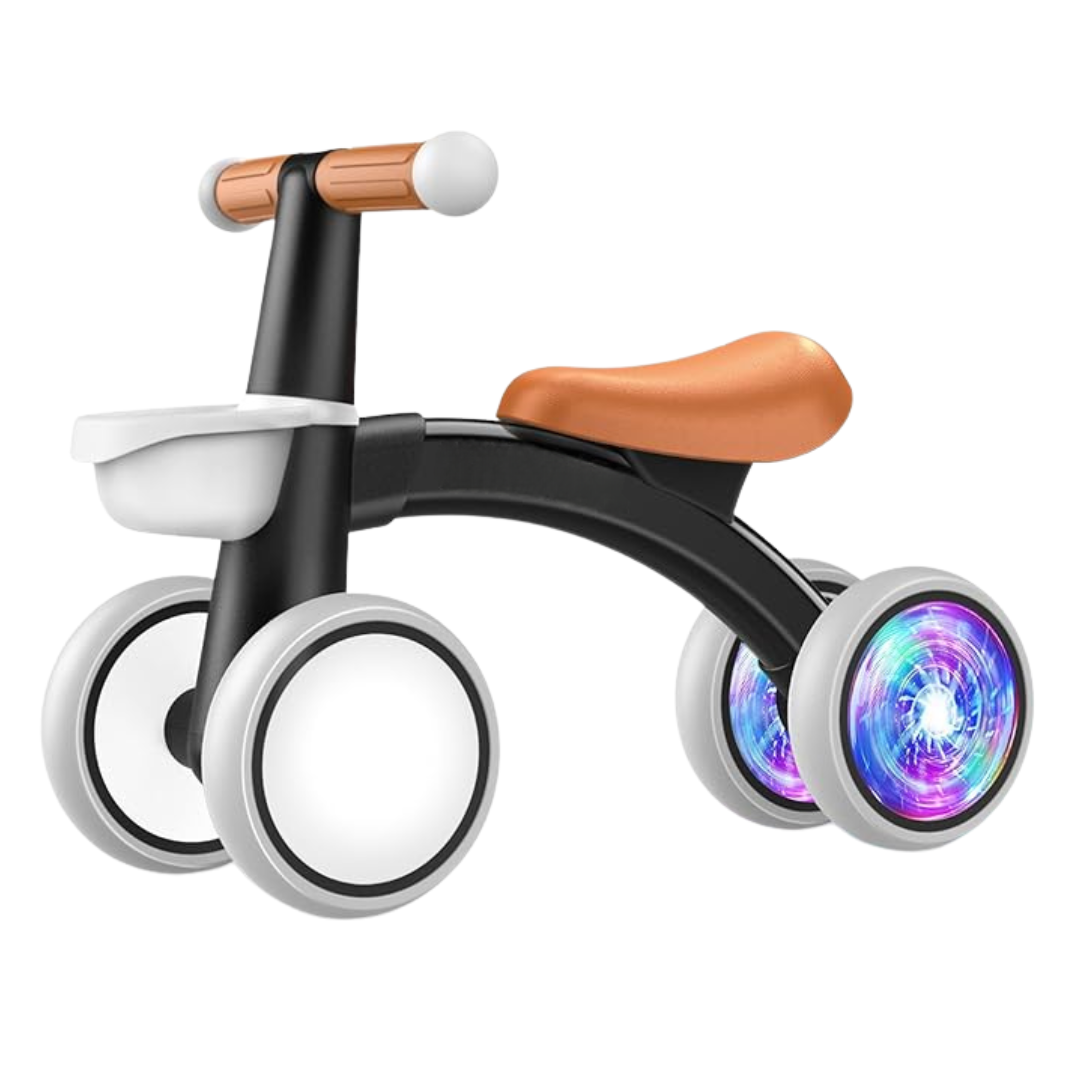 Colorful Light-Up Baby Balance Bike with Adjustable Seat for 1-2 Year Olds