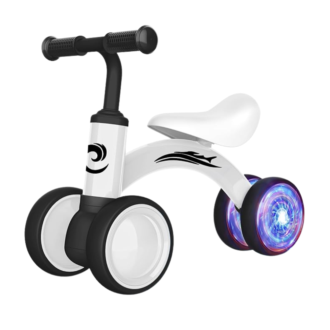 Light-Up Baby Balance Bike for 10-36 Months with Soft Seat & 4 Wheels