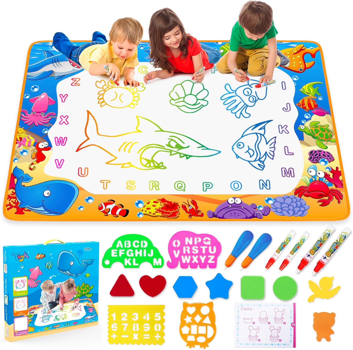 Water Doodle Mat for Kids Reusable Painting Drawing and Learning Fun