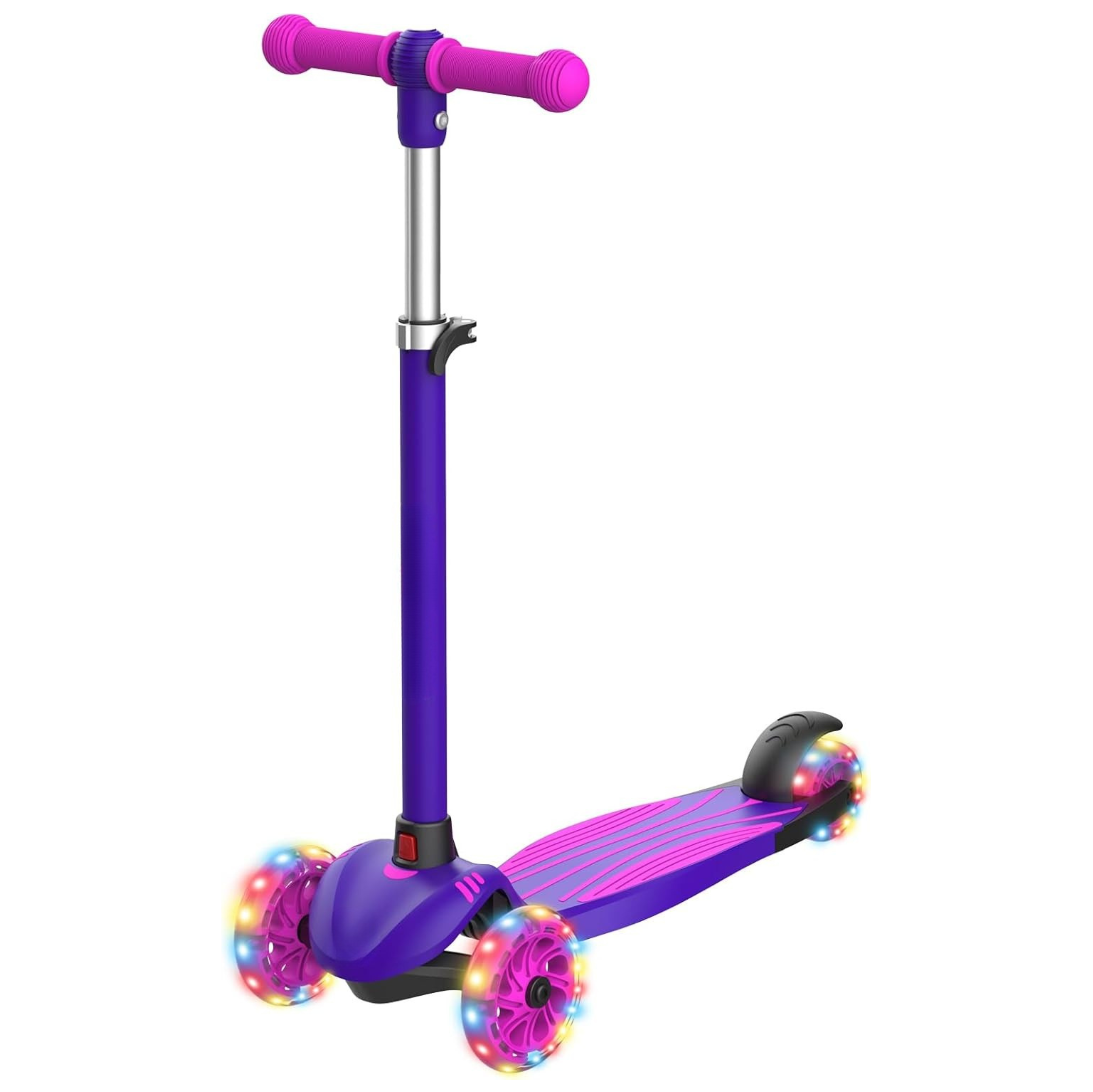 Kids 3 Wheel Kick Scooter with LED Wheels and Adjustable Handlebars
